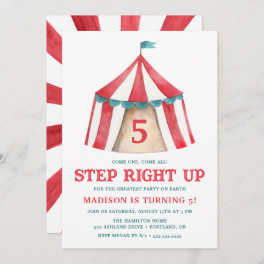 Vintage Circus Tent Birthday Party Invitation