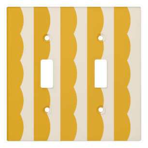 Vintage Circus Tent Mustard Yellow Scalloped Strip Light Switch Cover