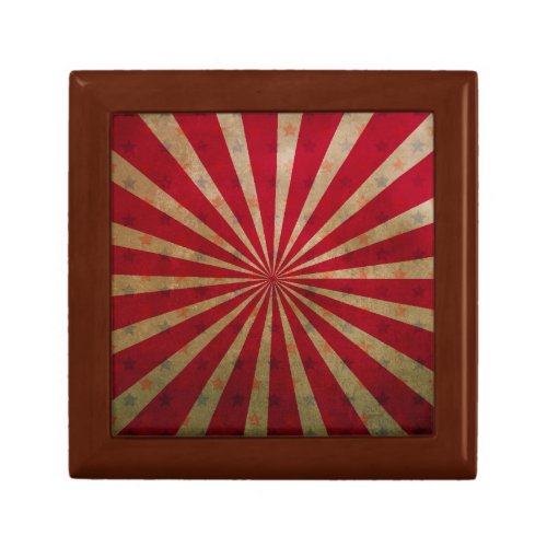 Vintage Circus Tent Stars Red Lines Carnival Gift Box