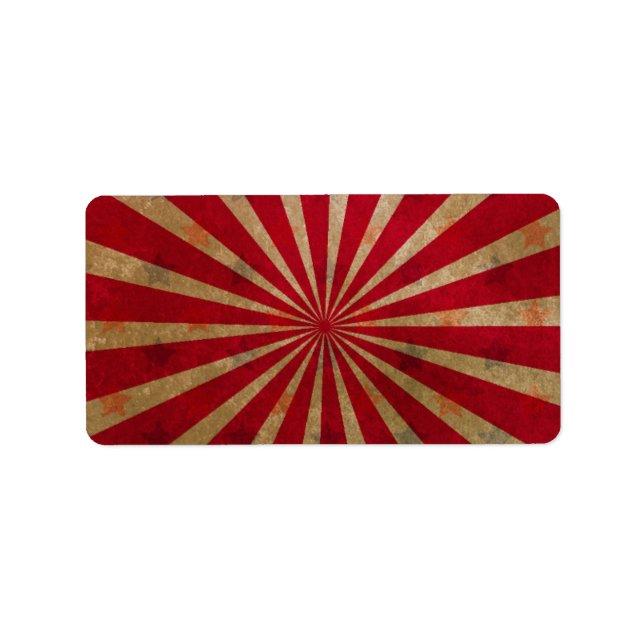 Vintage Circus Tent Stars Red Lines Carnival Label (Front)