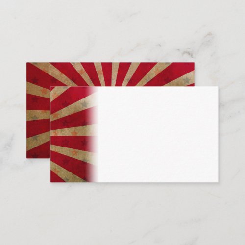 Vintage Circus Tent Stars Red Lines Carnival Place Card