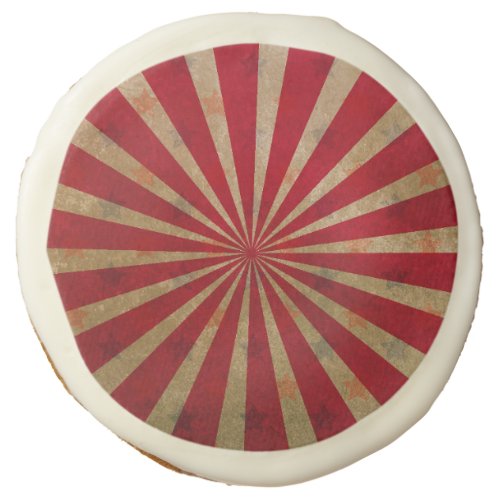 Vintage Circus Tent Stars Red Lines Carnival Sugar Cookie