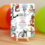 Vintage Circus Themed Kids Birthday Invitation<br><div class="desc">Get ready to host a party that will be remembered for years! Our Circus Kids Birthday Invitation brings the magic and excitement of the circus right into your living room. Designed with modern illustrations and vintage charm, it's easy-to-personalize and suits any theme. Perfect for both boys and girls, it's a...</div>
