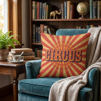 Vintage Circus Throw Pillow