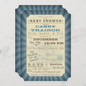 Vintage Circus Ticket Baby Boy Shower Invitation (Front/Back)