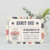 Vintage Circus Ticket Baby Shower Invitation (Standing Front)