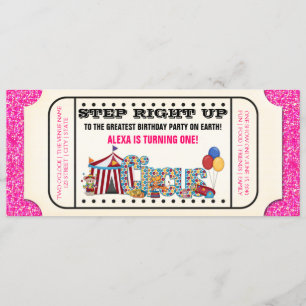 Vintage Circus Ticket Birthday Invitation