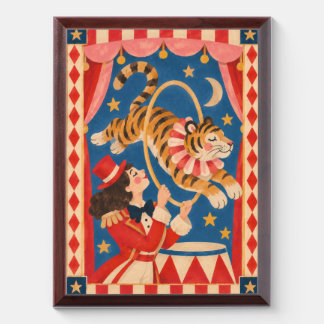 Vintage Circus Tiger and Ringmaster Funhaus Award Plaque