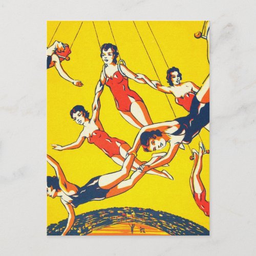 Vintage Circus Trapeze Artists High Flyers Postcard