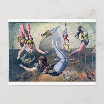 Vintage Circus Trapeze Horses Arena Postcard by EDDESIGNS at Zazzle