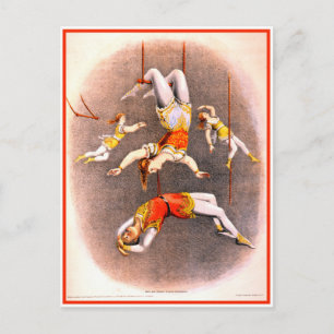Vintage Circus Trapeze Performers Postcard
