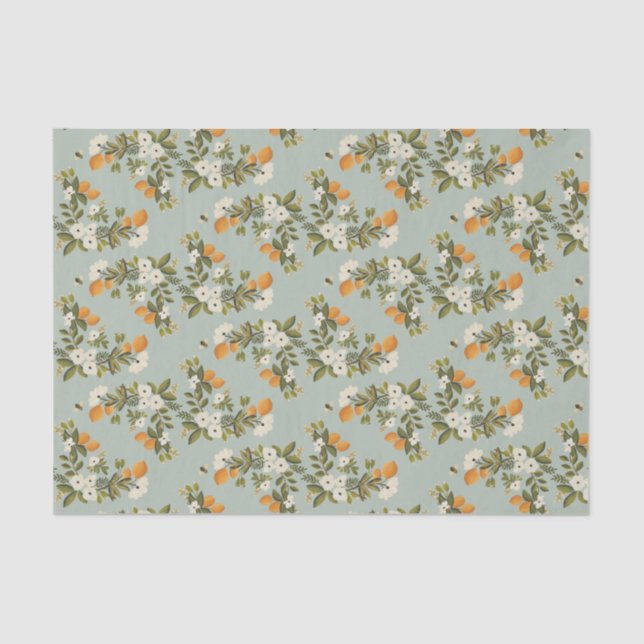 Vintage Citrus Botanical Tissue Paper (Front)