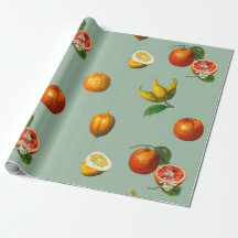 Vintage citrus botanical wrapping paper