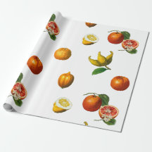 Vintage citrus botanical wrapping paper