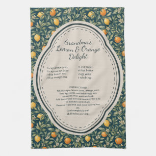 Vintage Citrus Family Recipe Kitchen Towel