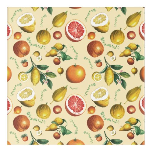 Vintage citrus fruits design acrylic print