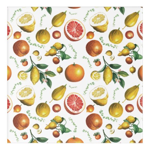 Vintage citrus fruits design acrylic print