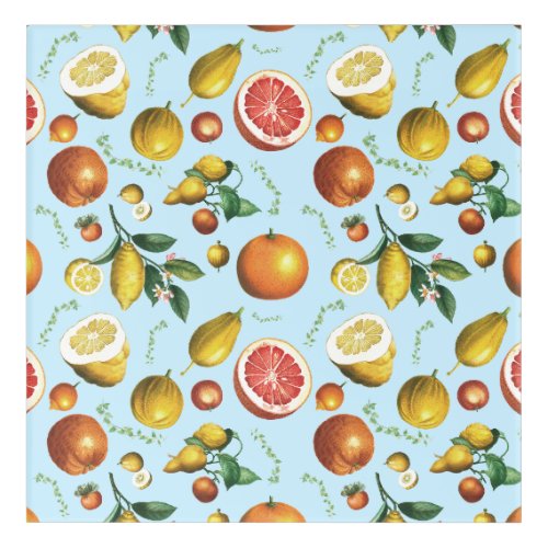 Vintage citrus fruits design acrylic print