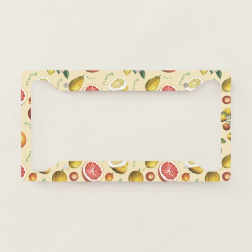 Vintage citrus fruits design license plate frame