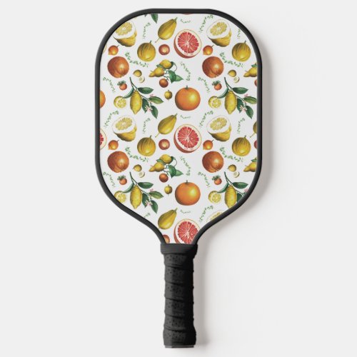 Vintage citrus fruits design pickleball paddle