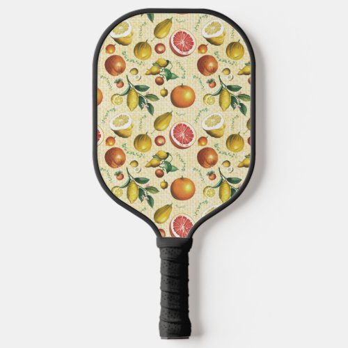 Vintage citrus fruits design pickleball paddle