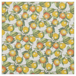 vintage citrus pattern fabric