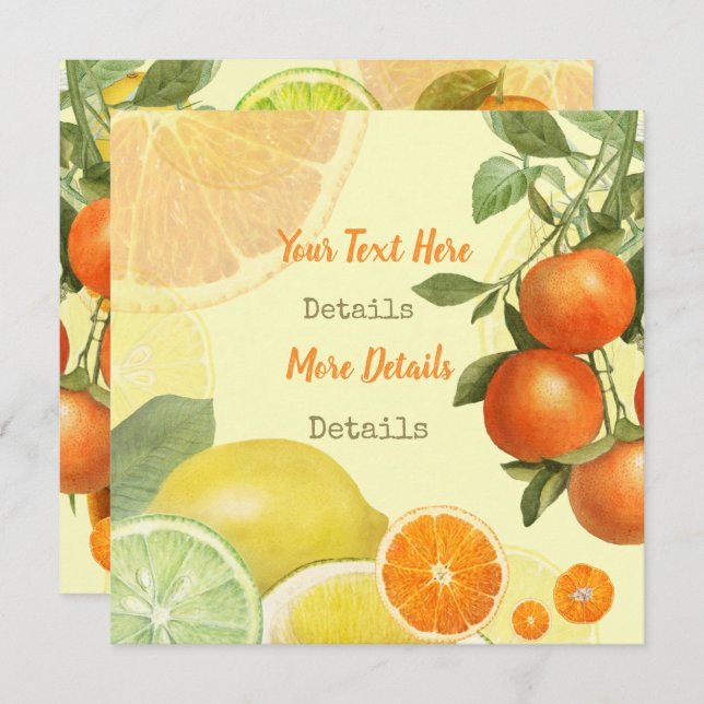 Vintage Citrus Save The Date (Front/Back)