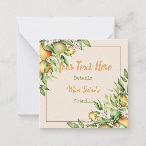 Vintage Citrus Save The Date Note Card