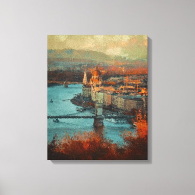 Vintage city canvas print (Front)