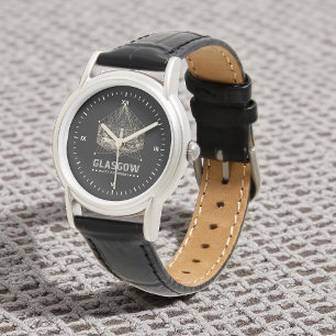 Vintage City Chambers Classic Black Leather Watch