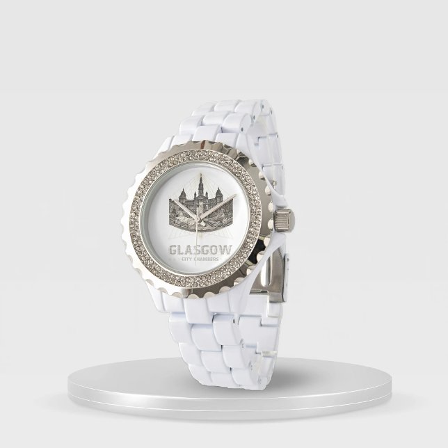 Vintage City Chambers Rhinestone White Enamel Watch (Creator Uploaded)