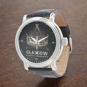 Vintage city chambers vintage black Leather Watch