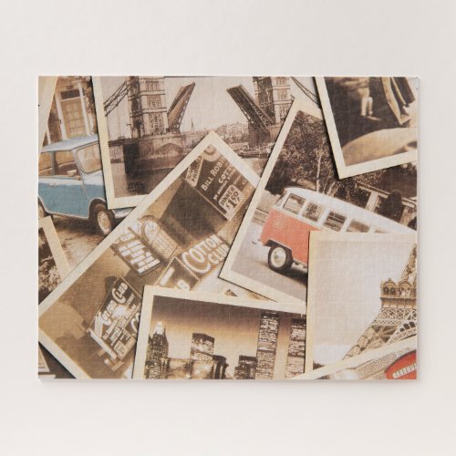 Vintage City Life Photo Collage  Jigsaw Puzzle