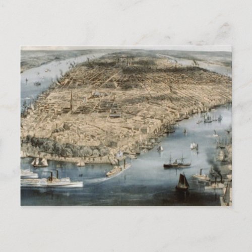 Vintage City of New York 1850_1860 Postcard