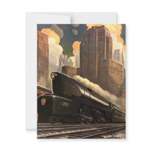 Vintage City, T1 Duplex Train on Railroad Tracks