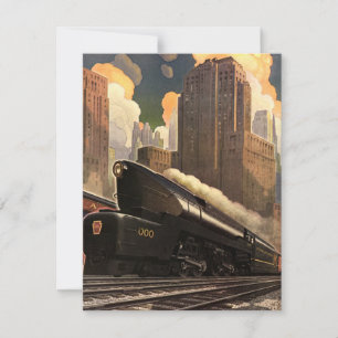 Vintage City, T1 Duplex Train on Railroad Tracks