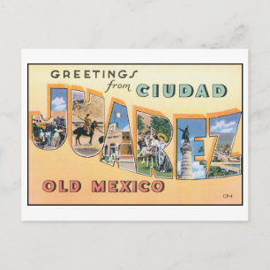 Vintage Ciudad Juarez Old Mexico Postcard