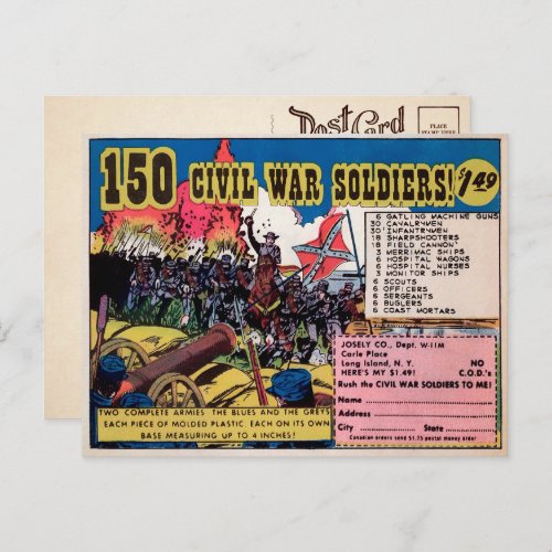 Vintage Civil War Mail Order Postcard