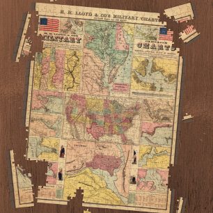 Vintage Civil War Military Strategic Maps, 1861 Jigsaw Puzzle