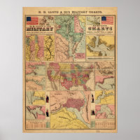 Vintage Civil War Military Strategic Maps, 1861