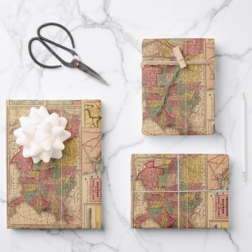 Vintage Civil War Military Strategic Maps 1861 Wrapping Paper Sheets
