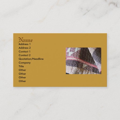 Customizable Vintage Civil War quilt business card
