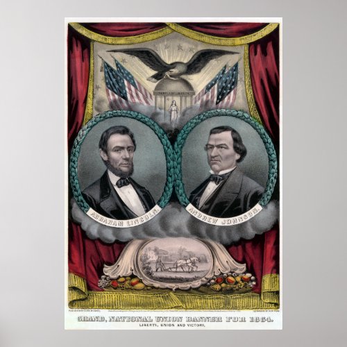 Vintage Civil War Republican Presidential Election Poster