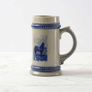 Vintage Civil War Union Horse Ceramic Stein