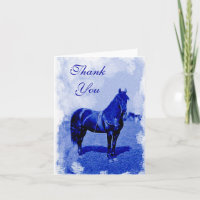 Vintage Civil War Union Horse Thank You Note Card