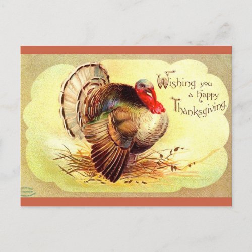 Vintage Clapsaddle Turkey Happy Thanksgiving Holiday Postcard