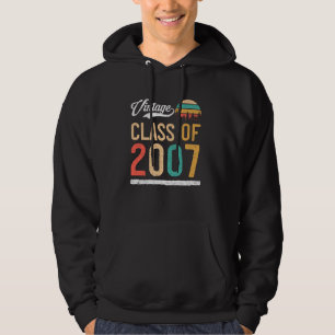 Vintage Class of 2007 High School or College Gradu Hoodie