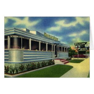 Vintage Classic 50s Retro Restaurant Pelican Diner