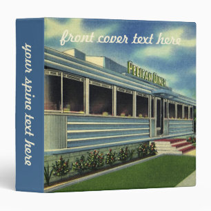Vintage Classic 50s Retro Restaurant Pelican Diner 3 Ring Binder