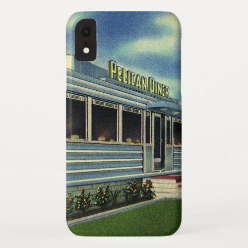 Vintage Classic 50s Retro Restaurant Pelican Diner iPhone XR Case
